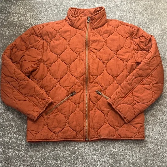 Keren Hart Cropped Quilted Jacket Burnt Orange/Rust Color Size M - Picture 2 of 10